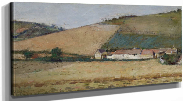 Theodore Robinson Farm Among Hills Giverny By Theodore Robinson