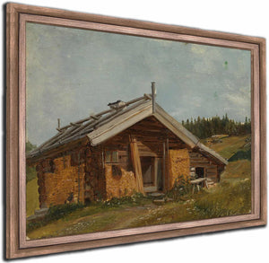 Farmhouse At Bolkesjo By Adolph Tidemand