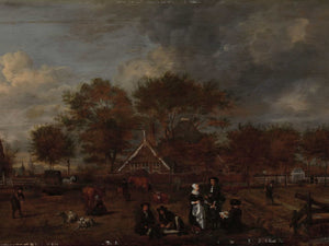 Jan Pietersz Opperdoes Farmstead With The Gentleman Farmer And His Wife And The Painter In The Foreground By Jan Pietersz Opperdoes