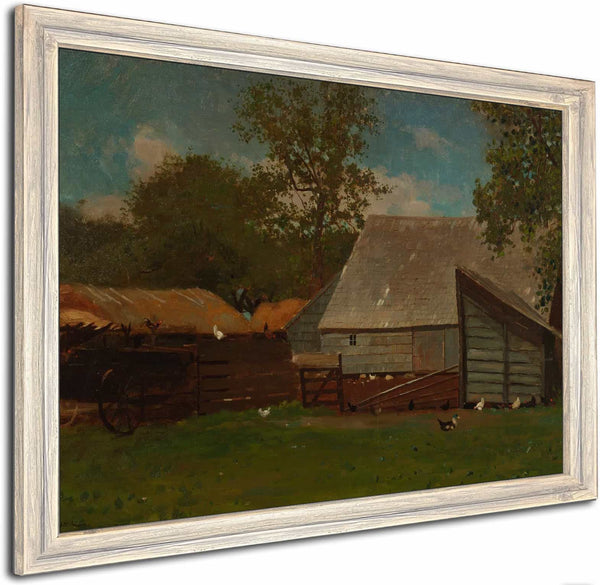 Farmyard With Ducks And Chickens By Winslow Homer