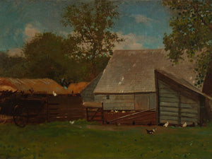 Winslow Homer Farmyard With Ducks And Chickens By Winslow Homer