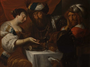 Hendrick Herregouts Feast Of Esther By Hendrick Herregouts