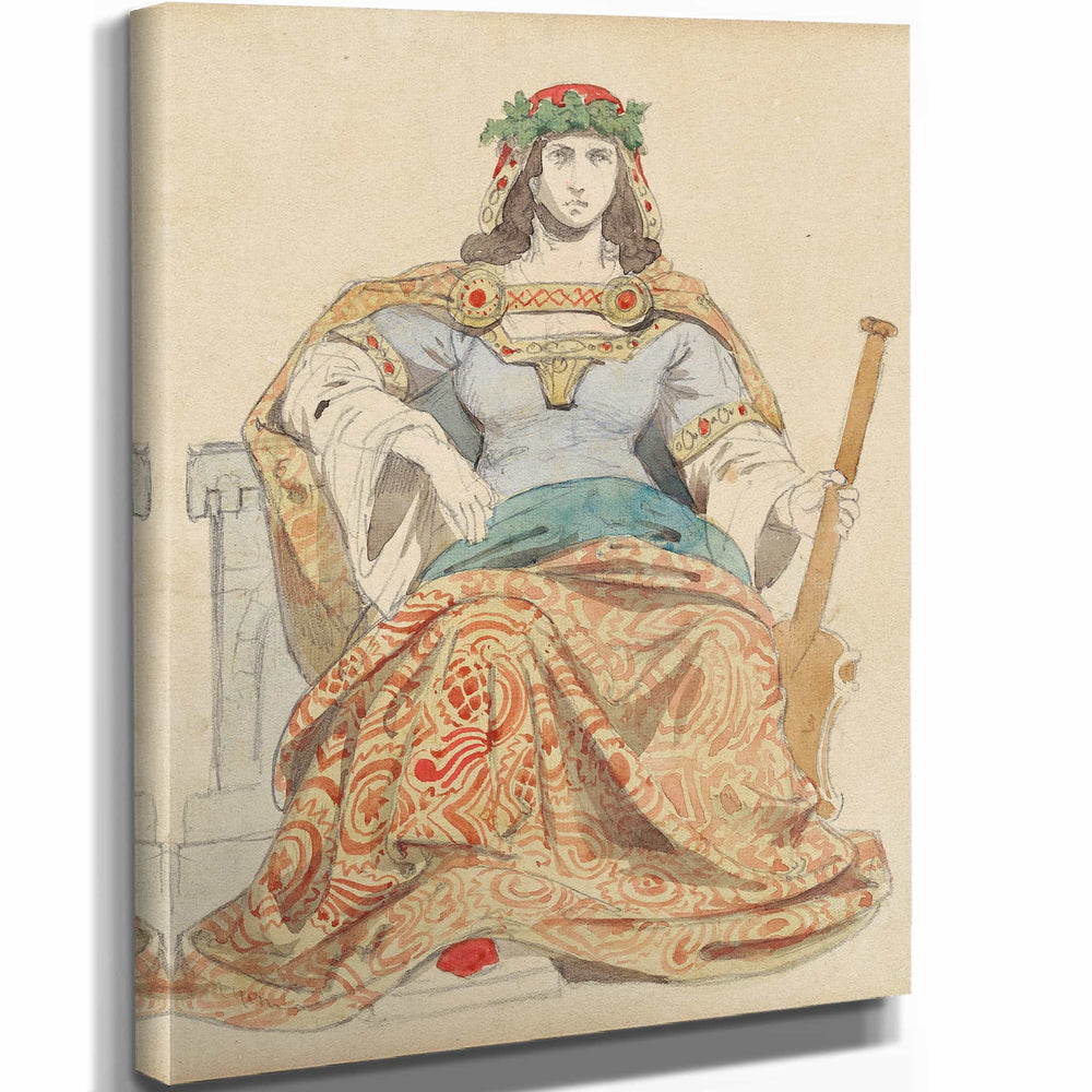 Emanuel Gottlieb Leutze 11" x 14" / Stretched Canvas Wrap Female Deity By Emanuel Gottlieb Leutze