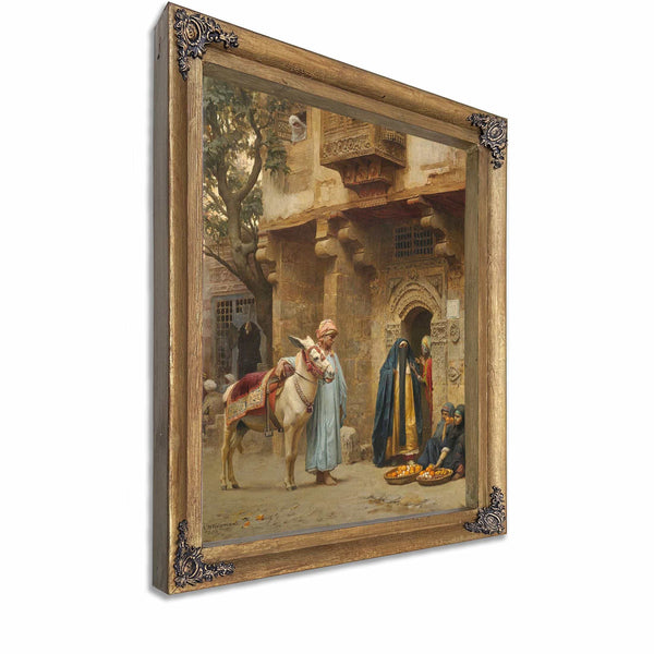 Femmes Arabes Devant Une Porte By Frederick Arthur Bridgman