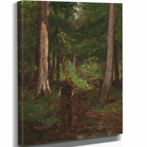 Charles Stanley Reinhart Figure On A Forest Pathway By Charles Stanley Reinhart