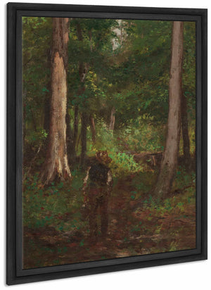 Figure On A Forest Pathway By Charles Stanley Reinhart