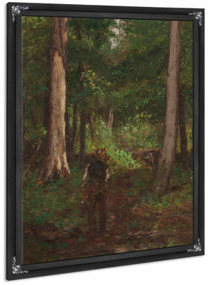 Figure On A Forest Pathway By Charles Stanley Reinhart