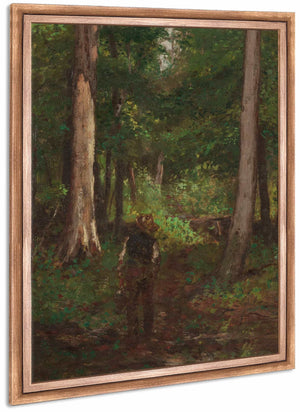 Figure On A Forest Pathway By Charles Stanley Reinhart