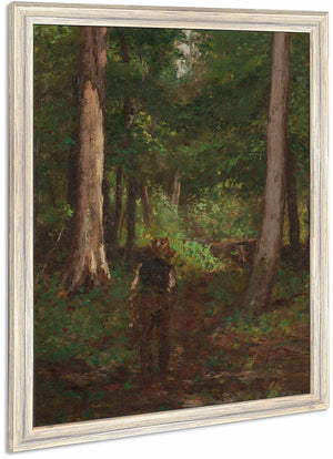 Figure On A Forest Pathway By Charles Stanley Reinhart