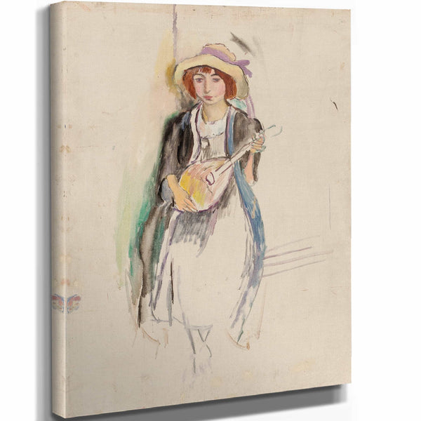 Jules Pascin Fille A La Mandoline By Jules Pascin