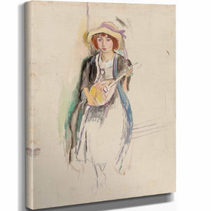 Fille A La Mandoline By Jules Pascin