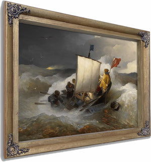 Fischerboot Auf Sturmischer See By Andreas Achenbach