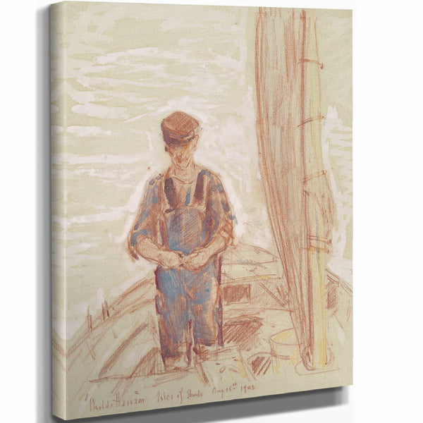 Childe Hassam 11" x 14" / Stretched Canvas Wrap Fisherman Isle Of Shoals By Childe Hassam