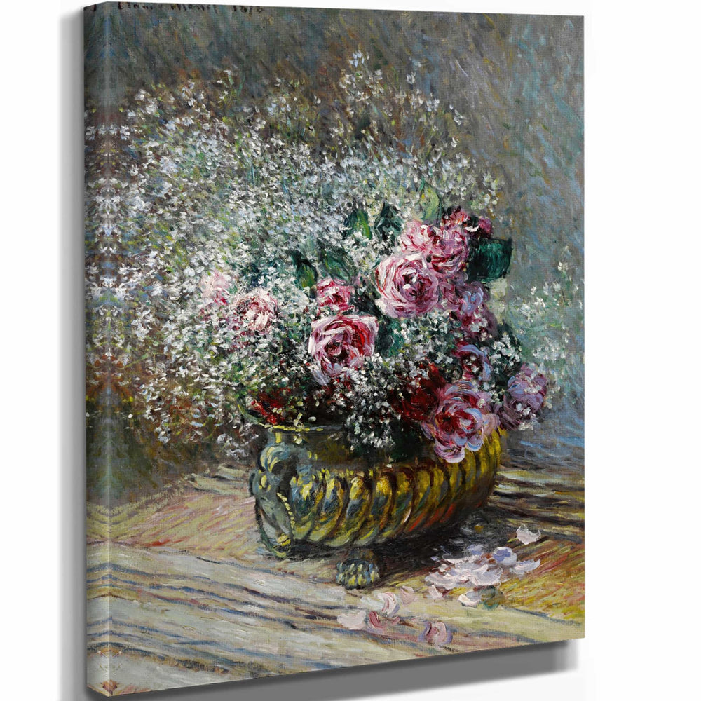 Claude Monet Fleurs Dans Un Pot (Roses Et Brouillard) (1878) By Claude Monet