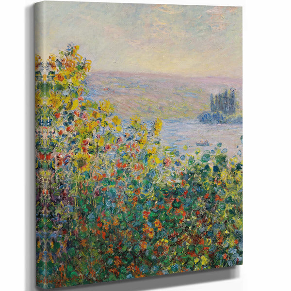 Claude Monet Flower Beds At Vetheuil By Claude Monet