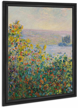 Flower Beds At Vetheuil By Claude Monet