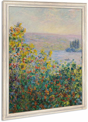 Flower Beds At Vetheuil By Claude Monet