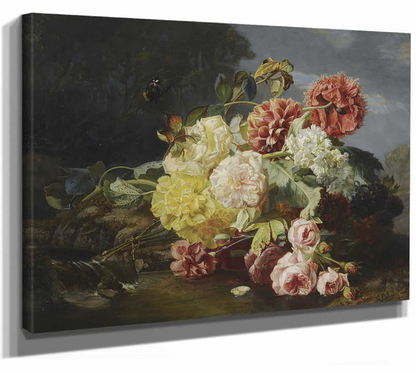 Jean Baptiste Robie Flower Still Life By Jean Baptiste Robie