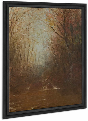 Forest Interior With Stream By John Frederick Kensett