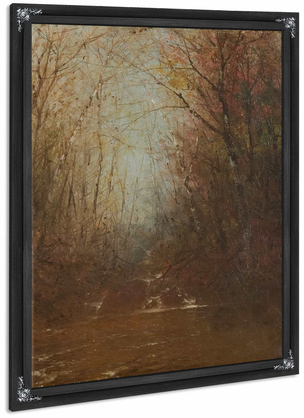 Forest Interior With Stream By John Frederick Kensett