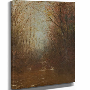 Forest Interior With Stream By John Frederick Kensett