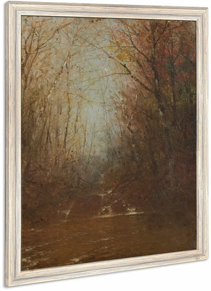 Forest Interior With Stream By John Frederick Kensett