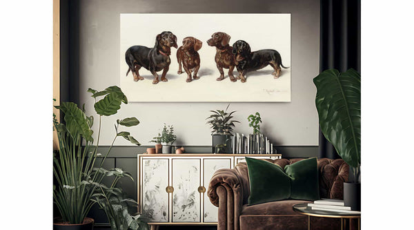 Carl Reichert Four Dachshunds By Carl Reichert