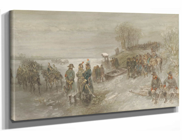 Charles Rochussen Franse Troepen Trekken Over Een Bevroren Rivier (1888) By Charles Rochussen