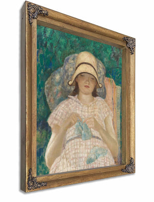 Girl Knitting By Frederick Carl Frieseke