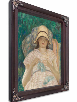 Girl Knitting By Frederick Carl Frieseke