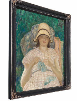 Girl Knitting By Frederick Carl Frieseke