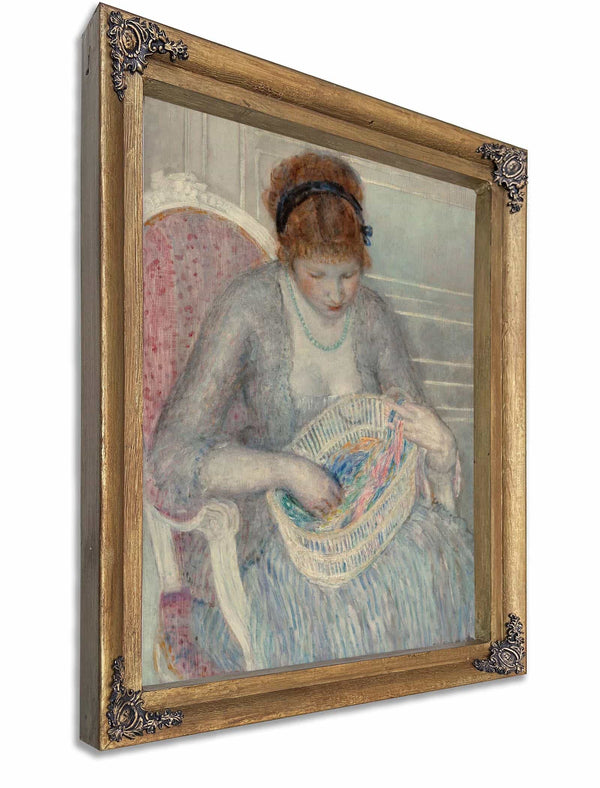 Girl With A Basket Of Ribbons By Frederick Carl Frieseke