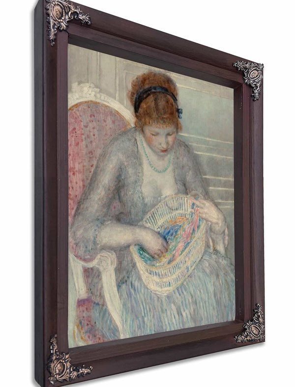 Girl With A Basket Of Ribbons By Frederick Carl Frieseke