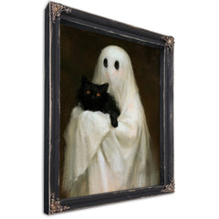 Ghostly Cat Emerging From Darkness, Large Textured Wall Art, Gothic Wall Art, Mixed Media Acrylic Canvas