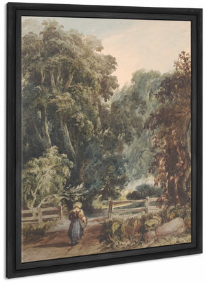 Girl On Lane Entering Wooded Area By Thomas Sully