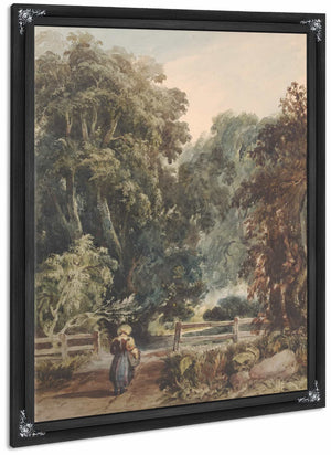 Girl On Lane Entering Wooded Area By Thomas Sully