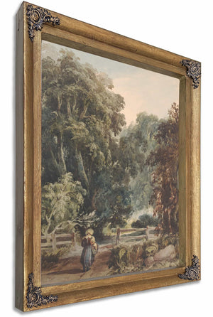 Girl On Lane Entering Wooded Area By Thomas Sully