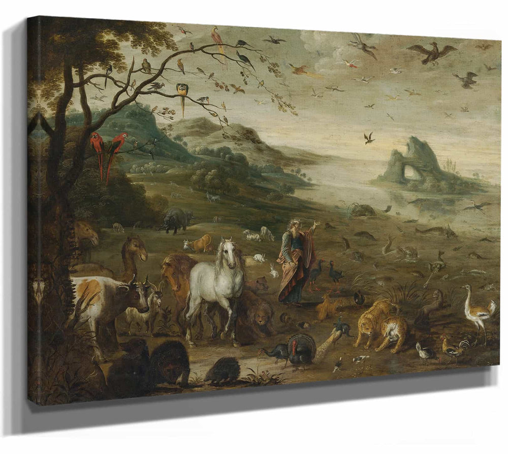 Isaac Van Oosten 14" x 11" / Stretched Canvas Wrap God Creating The Animals Of The World By Isaac Van Oosten