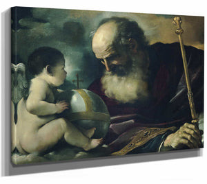 God The Father And Angel By Guercino