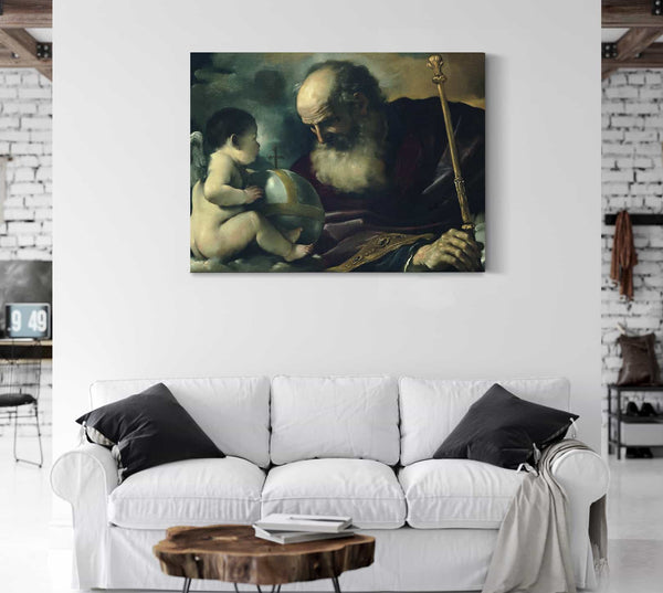 Guercino God The Father And Angel By Guercino