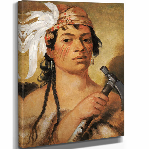 George Catlin 11" x 14" / Stretched Canvas Wrap Good Hunter A Warrior By George Catlin