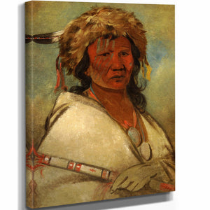 George Catlin 11" x 14" / Stretched Canvas Wrap Great Hero A Chief By George Catlin