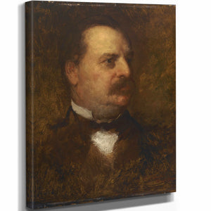 Eastman Johnson 11" x 14" / Stretched Canvas Wrap Grover Cleveland By Eastman Johnson