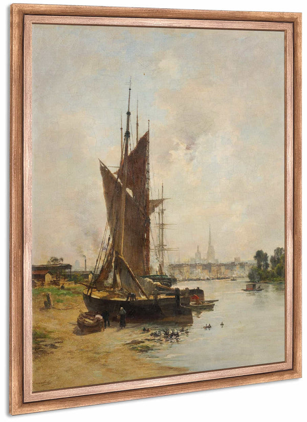 Hafenszene An Der Seine In Rouen By Charles Lapostolet