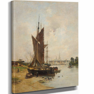 Hafenszene An Der Seine In Rouen By Charles Lapostolet