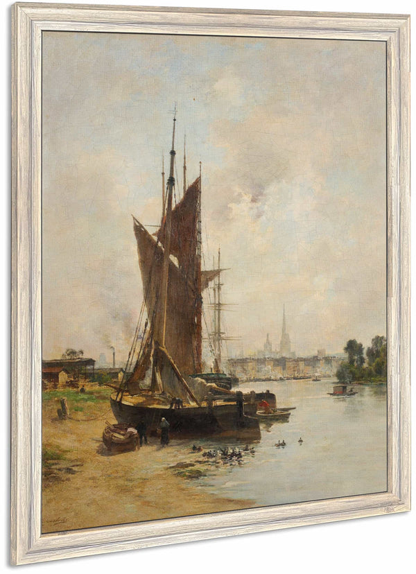 Hafenszene An Der Seine In Rouen By Charles Lapostolet