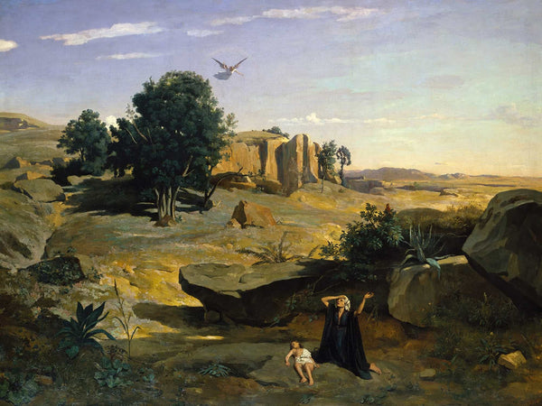 Jean Baptiste Camille Corot Hagar In The Wilderness By Jean Baptiste Camille Corot