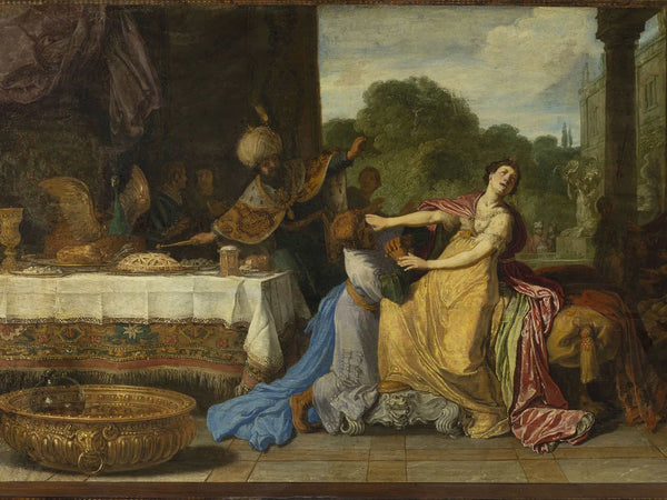 Pieter Lastman Haman Begging The Mercy Of Esther By Pieter Lastman