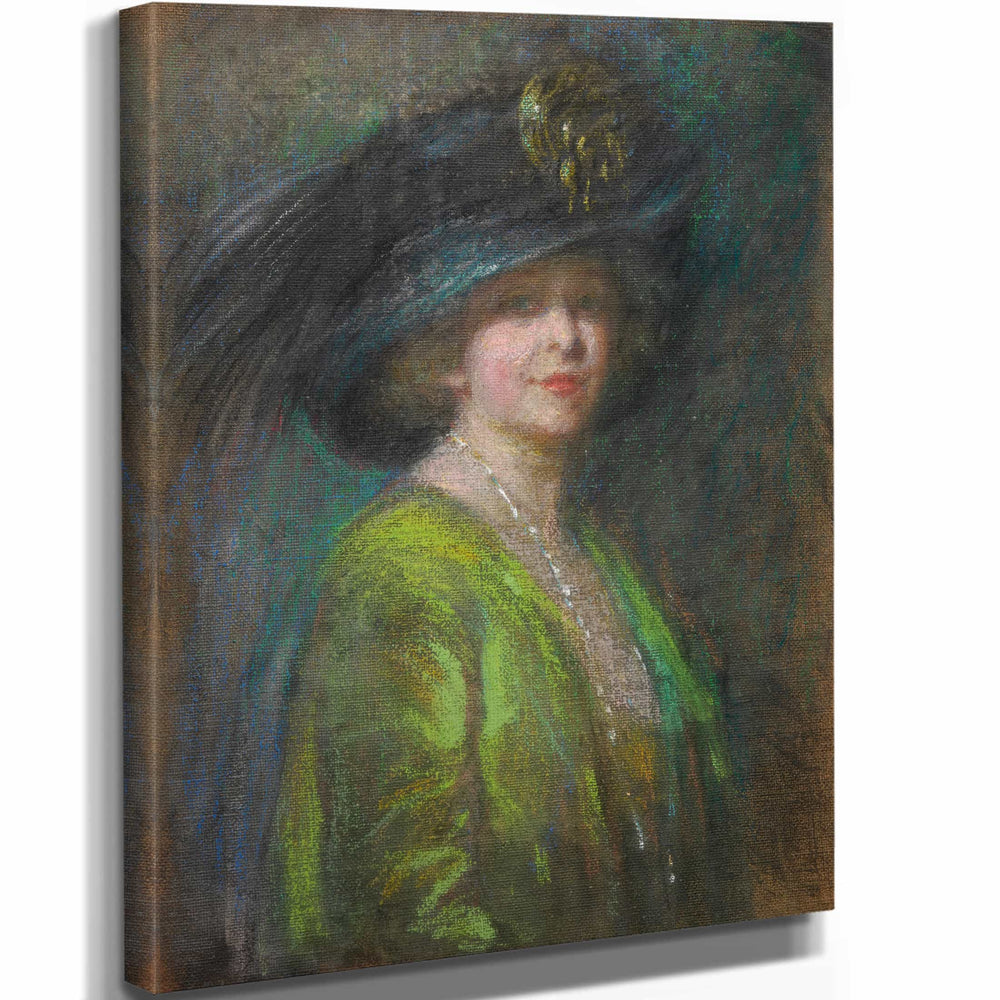 Alice Pike Barney 11" x 14" / Stretched Canvas Wrap Hat And Shadow By Alice Pike Barney