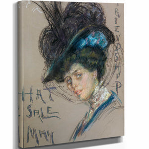 Alice Pike Barney 11" x 14" / Stretched Canvas Wrap Hat Sale Poster By Alice Pike Barney